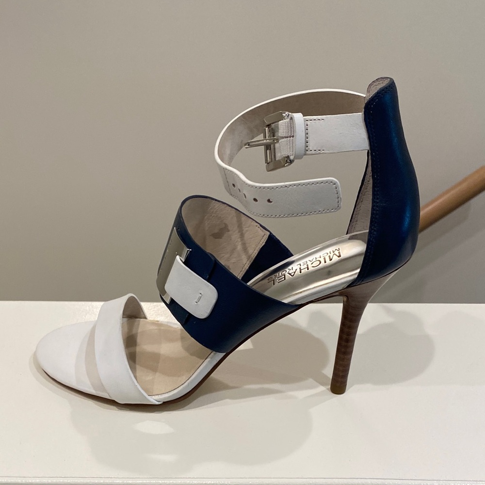 Michael Kors Navy and White Strappy Heels